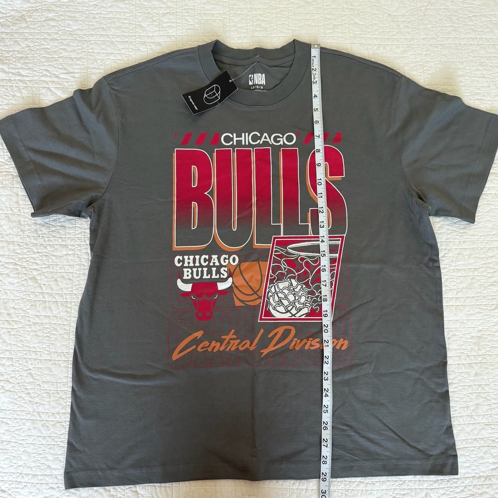 NBA Chicago Bulls Original Use Mens Large Charcoal Gray Graphic T-Shirt NWT - Picture 3 of 7